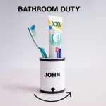 Bathroom Duty Tracker – Rotating Toothbrush Holder